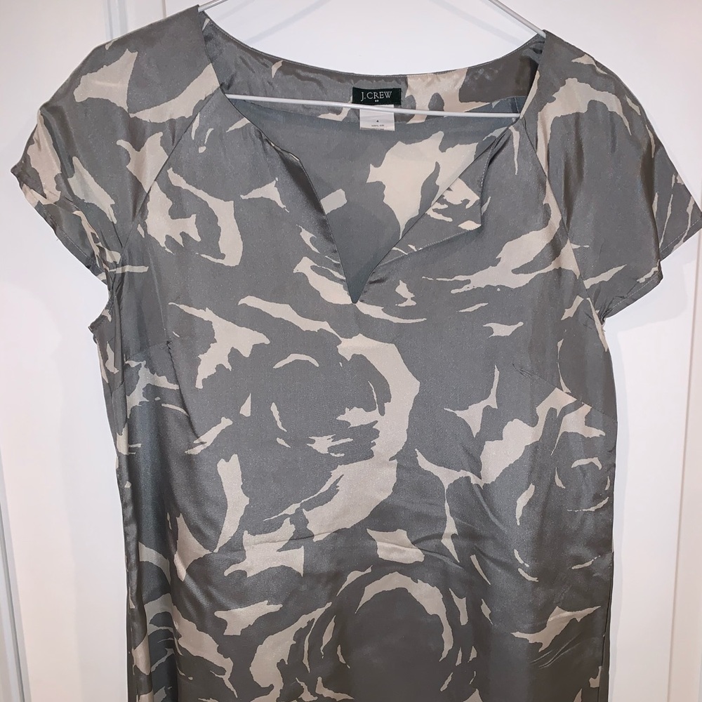 J.Crew silk blouse with floral pattern